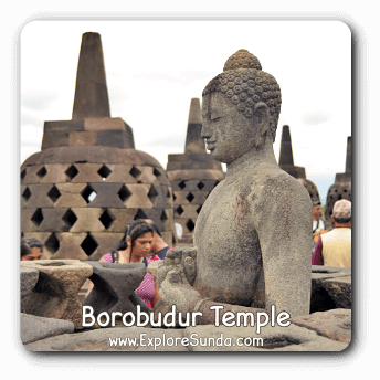 Borobudur Temple, the largest Budhist temple in the world and one of the seven wonders of the world.