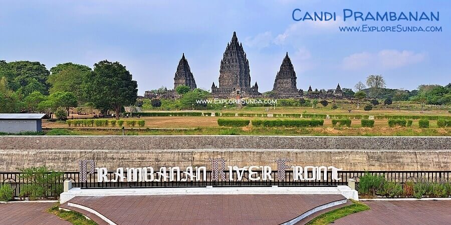 The view of Prambanan Temple from the Rama Shinta Garden Restaurant.