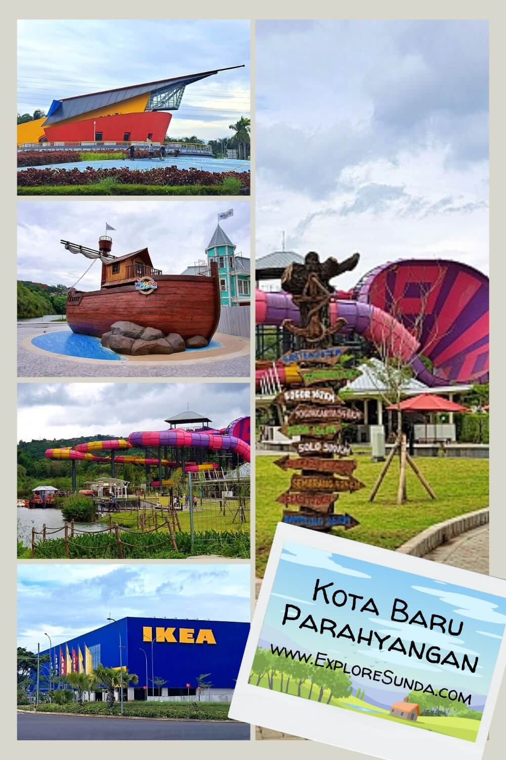 Things to do in Kota Baru Parahyangan, Bandung: from learning science in Puspa Iptek Sundial to go water-sliding in Wahoo Waterworld and relaxing in Tepi Danau.